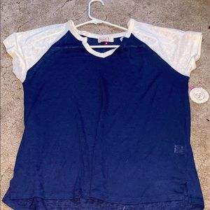 Blue and White SO Thin T Shirt